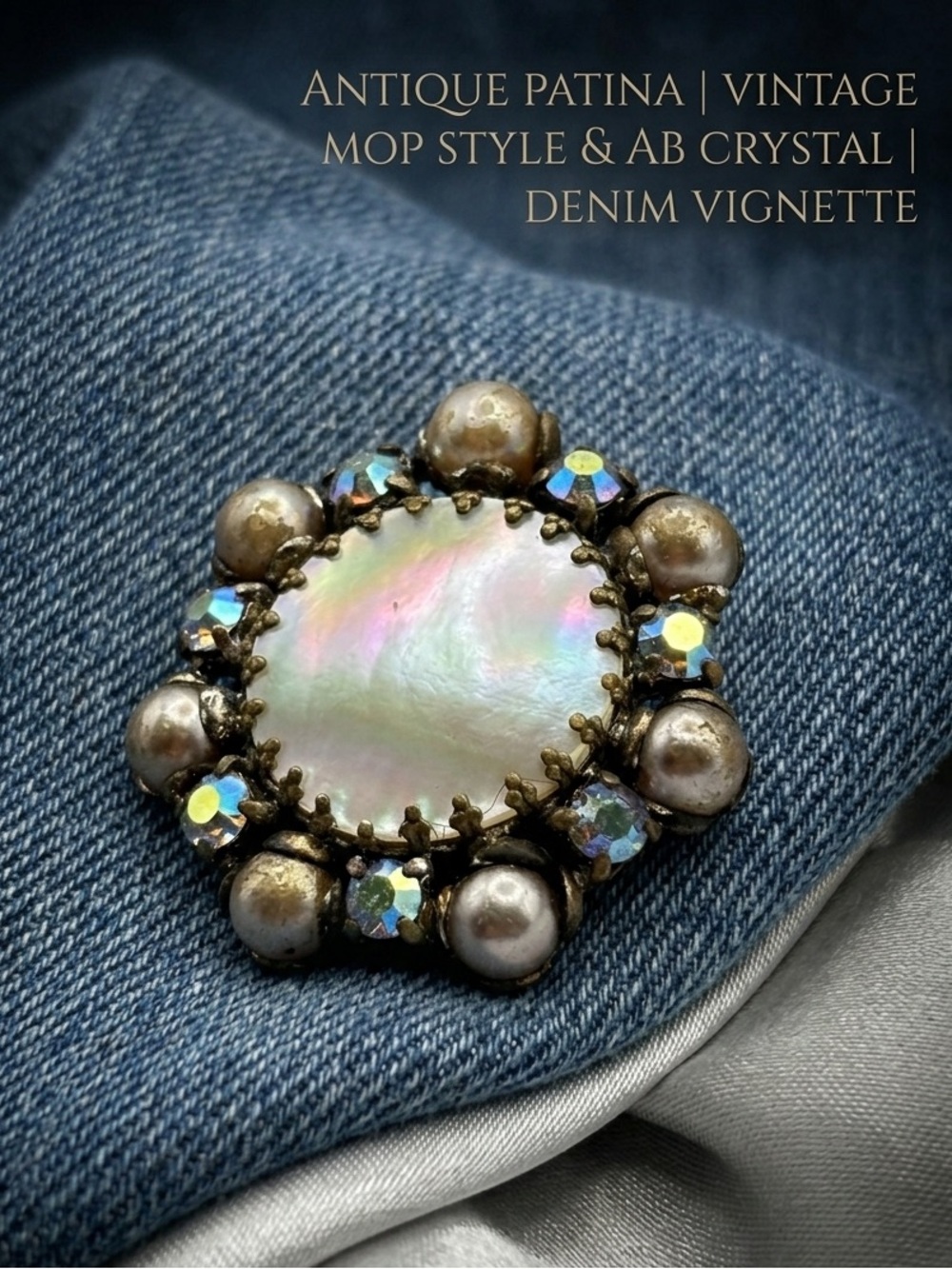 Vintage 50s MOP Iridescent Brooch | Aurora Borealis